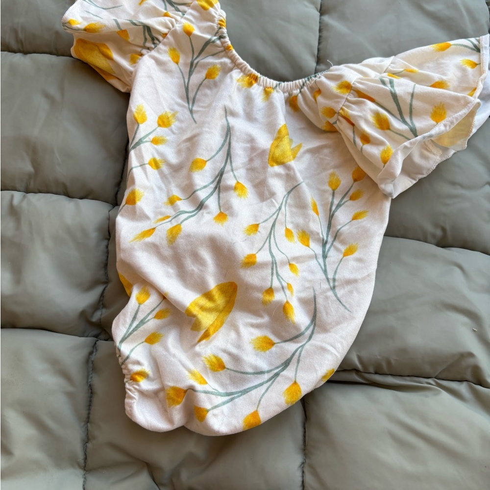 Floral Baby Romper with Yellow Flowers